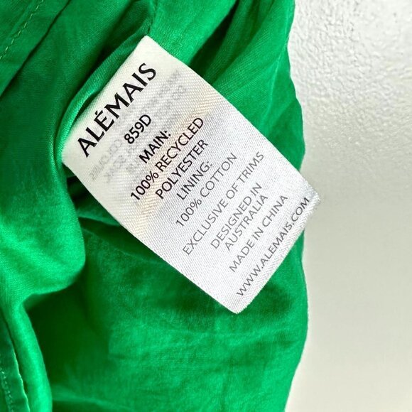 ALEMAIS Doria Ruffle-neck Crossover-back Mini Dress in Green Size US 2 - Picture 7 of 14